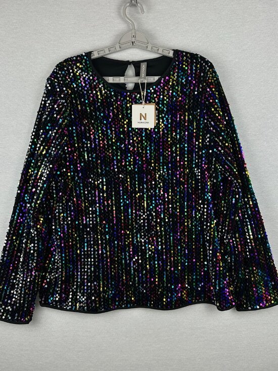 noracora Tops - NORACORA RAINBOW SEQUIN LONG SLEEVES WOMEN'S TOP SIZE XXL